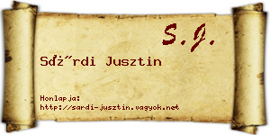 Sárdi Jusztin névjegykártya
